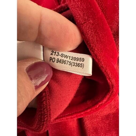 Tommy Bahamas Woman Velour Pull on Pants Small Red Spandex Pockets Boho Resort - Picture 11 of 11